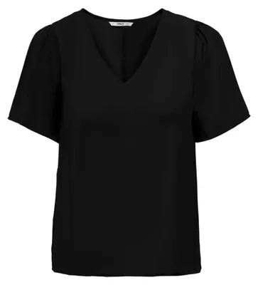 Image de ONLALMA - T-shirt à manches courtes, col en V, couleur unie