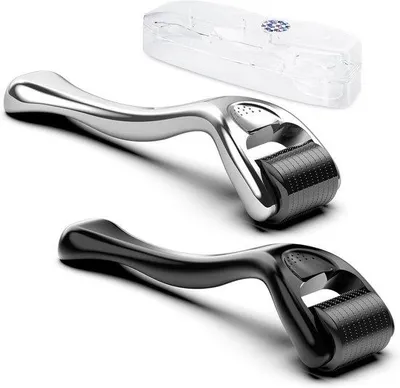 Produktbild von Microneedling Roller für Bartwuchs und Gesichtspflege - Schwarz