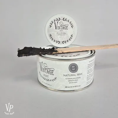 Produktbild von JDL Vintage Paint Antique Wax Möbelwachs 300 ml – Natürliches Antikwachs für Kreidefarbe – Schutz & Vintage Finish – Bienenwachs & Carnaubawachs – Shabby Chic Möbelpflege - Old Lead