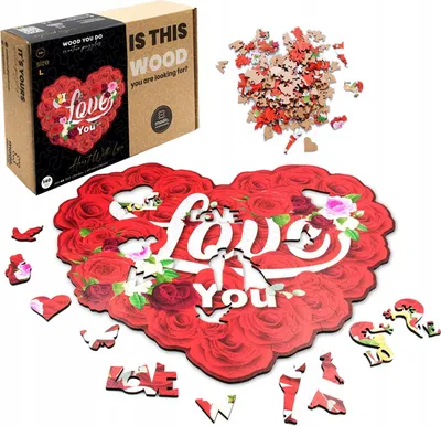Zdjęcie produktu dla PUZZLE DREWNIANE Serce LOVE YOU 140 el.