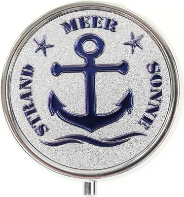 Produktbild von Sommerliche Metall Pillendose mit 3 Trennfächern und Spiegel für Bonbons o. Tabletten als täglicher Begleiter, Pillenspender Pillenetui  H: 2cm, ⌀ 5cm