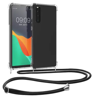 Produktbild von kwmobile Necklace Case kompatibel mit Sony Xperia 10 V Hülle - Silikon Cover mit Handykette - Band Handyhülle Transparent