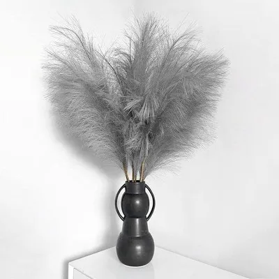 Produktbild von Famanu Pampasgras 5 Stängel 100 cm - Kunstpampasgras in Grau