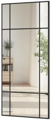 Produktbild von HOMCOM Wandspiegel 50 x 110 cm dekorativer Spiegel mit Metallrahmen Schwarz