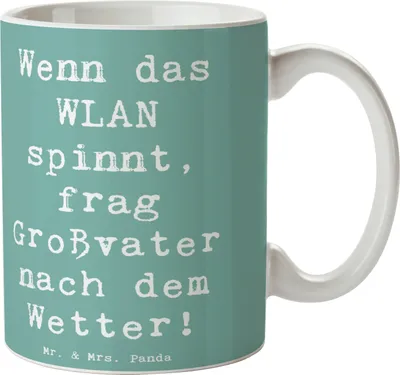 Produktbild von Mr. & Mrs. Panda Kaffeetasse Spruch Großvater Wissen - Meeresbrise - Geschenk, herzerwärmende Sprüche, Familienmitglieder, Familie, Humor, für, Tasse, Generationen, Liebe