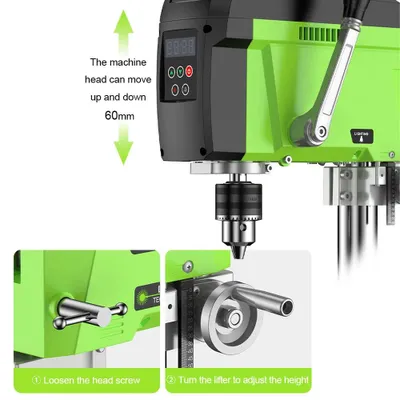 Productafbeelding van Brushless tafelboormachine 400W 1,5-13mm - Kolomboormachine - Tafelboormachine - Houtboormachine
