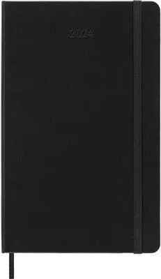 Obrázok produktu pre Moleskine 12-mesačný týždenný kalendár 2024, L/A5, 1 Wo = 2 strany, vertikálny, tvrdé dosky, čierna farba