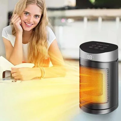 Image de Radiateur électrique avec thermostat céramique, 3 réglages, 1 500 W, 34 dB, sans fil, réglages de sécurité