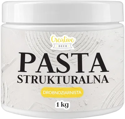 Zdjęcie produktu dla Creative Deco Pasta Strukturalna 1 kg | Drobnoziarnista | biała masa do projektów plastycznych | Łatwa w użyciu przy użyciu szpachelki