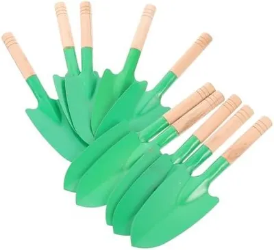 Produktbild von 10stücke Teiliges Gartenkellen Mit Holzgriff Multifunktionale Blumenschaufeln Für Pflanzen Bodenaufbereitung Und Umpflanzen Leicht Und Tragbar Für Gartenarbeiten