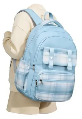 Produktbild von Kawaii Rucksack Kinder Grundschule Teenager Mädchen 8-14 Jahre, Wasserfest Schulrucksack Große Kapazität Blau