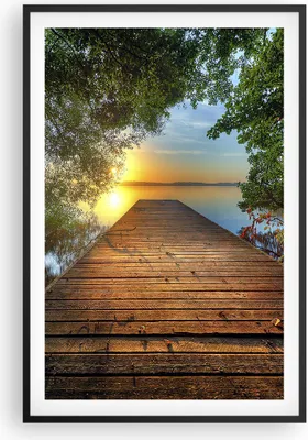Produktbild von Gerahmtes Poster - Schwarzer Rahmen - Brücke See - 61x91,5 cm - Wand Bild - Wanddeko - Wandbilder - Kunstposter - Wandposter - Bilderrahmen - Bilder - Kunstdruck - Wandbild - P2BPA61x91-3528