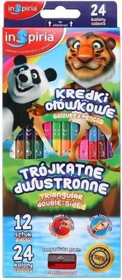 Obrázok produktu pre Trojhranné obojstranné pastelky, 12 = 24 farieb – InSpiria