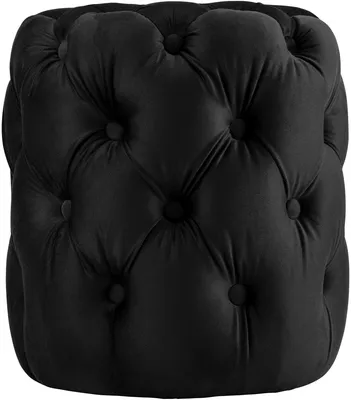 Produktbild von Sitzpuff Drancy Samt | Farbe: schwarz | Abmessungen: 42x42x46 cm