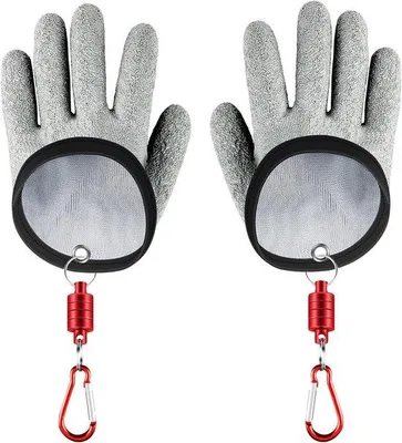 Produktbild von Famanu Fischfanghandschuhe - Stechfest und wasserdicht - Grau