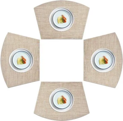 Image de Sous-verres en PVC jaune pour tables rondes, lot de 4