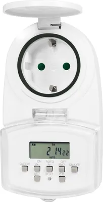 Produktbild von LogiLink ET0008, Tages-/Wochenzeitschaltuhr, Weiß, Digital, LED, Tasten, IP44