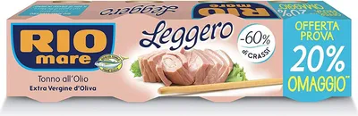 Produktbild von 3x Rio Mare Tonno Leggero Thunfisch konserven mit etwas nativem Olivenöl extra (4 x 60g) Aus Italien