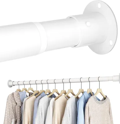 Obrázok produktu pre Šatníková tyč 45-68 cm, Ø 25 mm, nastaviteľná, biela, do šatníka