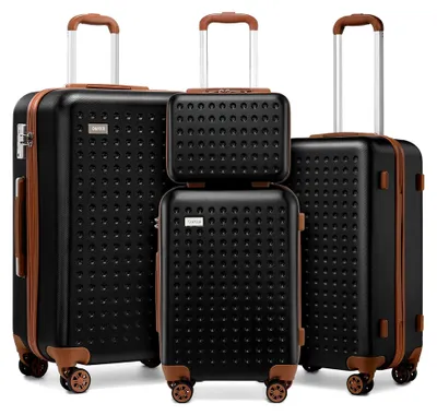 Produktbild von Großer Hartschalenkoffer Trolley Reisekofferset mit 4 Rollen in Schwarz