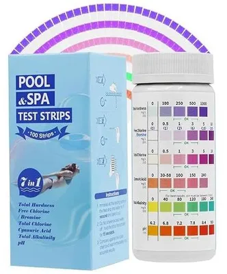 Zdjęcie produktu dla Paski testowe do basenu basen 7W1 ph chlor brom zestaw 100 szt