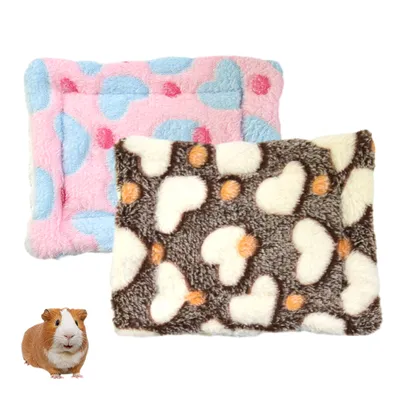 Produktbild von Meerschweinchen Decken, Super Weich Baumwolle für Meerschweinchen Kaninchen Hamster Chinchilla Welpen KatzeRosa + Kaffee