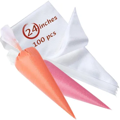 Image de Sacs de pâtisserie jetables, 24 pouces (59.5 cm), lot de 100, taille XXL, qualité professionnelle