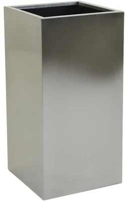 Immagine prodotto di Vaso da fiori BLOCK in acciaio inossidabile spazzolato 35x35x70 cm