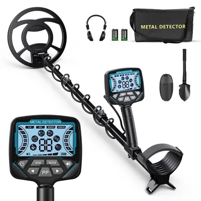 Metall-Detektor, 5 Modi, IP68 wasserdicht, 26 cm Spule, LCD-Display