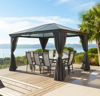 Produktbild von Pergola "belize" graphit 3,6x3m aus aluminium - Hespéride