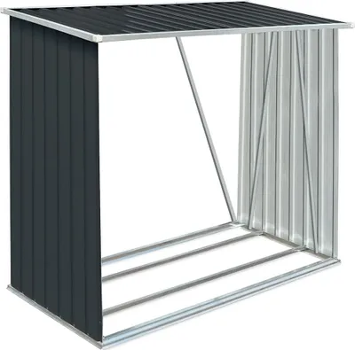 Obrázok produktu pre vidaXL Sklad palivového dreva Pozinkovaná oceľ 163 x 83 x 154 cm Antracit