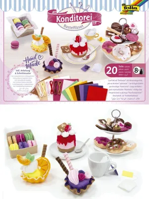 Produktbild von FOLIA Bastelset Filz Konditorei 20tlg