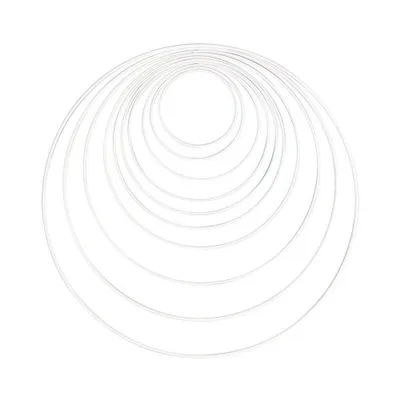 Produktbild von Rayher Metallringe-Set beschichtet weiß Ø je 1 Stück 10,0/12,0/15,0/18,0/20,0/22,0/25,0/30,0/35,0/40,0 cm 10 St.