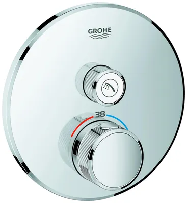 Produktbild von GROHE THERMOSTAT MIT 1 ABSPERRVENTIL, Dusche, Drehventile, Metall, Chrom