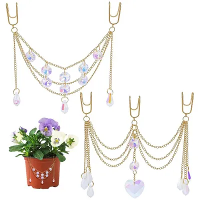 Image de Omgoods - 2 modèles de supports en cristal pour plantes, adaptés à une utilisation intérieure et extérieure