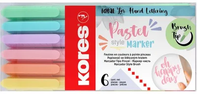 Zdjęcie produktu dla Popisovač Kores Pastel Style, štětečkový, 6 ks