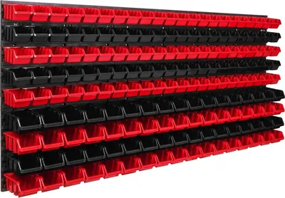 Produktbild von Lagersystem Wandregal 1734 x 780 mm mit 178 Stk. Stapelboxen - Extra Stark und Erweiterbares Aufbewahrungsregal