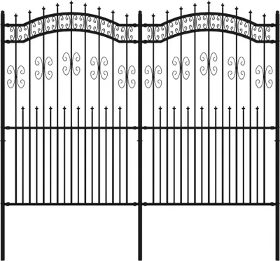 Immagine prodotto di vidaXL Recinzione da giardino con punte di lancia nere 222 cm in acciaio