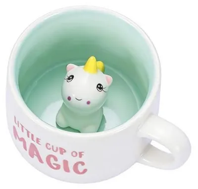 Immagine prodotto di Tazza a forma di unicorno, in Vetroceramica, capacità 120 once, adatta al lavaggio in lavastoviglie, design carino, ideale come regalo per ragazze