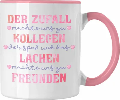 Produktbild von Trendation - Der Zufall Machte Uns Zu Kollegen Tasse Geschenk Jobwechsel Neuer Job Abschiedsgeschenk Kollegin Kollege Abschied (Rosa)