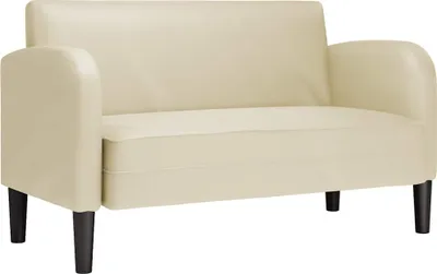 Image de vidaXL Canapé deux places crème 110 cm similicuir