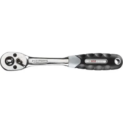 Produktbild von WGB Hebel - Umschaltknarre 1/4" vierkant 72-zahnig | aus CV-Stahl - verchromt | Ratsche mit Zwei-Komponenten Griff