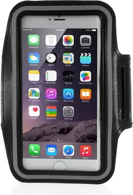 Produktbild von Peachy Laufgürtel Kompatibel mit iPhone Plus / Max / Grosses Sportarmband für Handy / Telefon - Schwarz