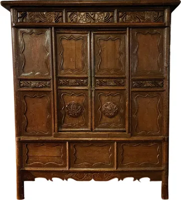 Produktbild von Fine Asianliving Antiker Chinesischer Schrank Handgeschnitzt B150xT60xH176cm Chinesischer Schrank Chinesischer Hochzeitsschrank Orientalische Möbel Asiatische