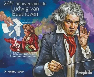 Produktbild von Briefmarken Togo 2015 Mi Block 1199 (kompl. Ausgabe) postfrisch Ludwig van Beethoven