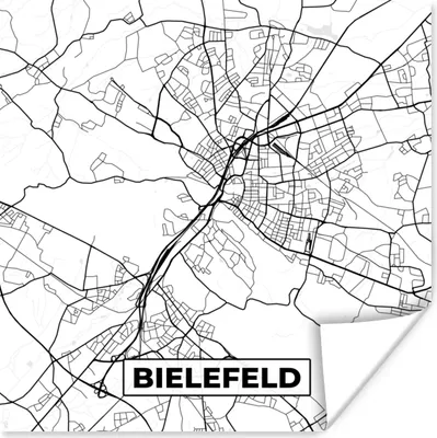 Produktbild von MuchoWow® Poster Bielefeld - Karte - Stadtplan 100x100 cm - Babyzimmer