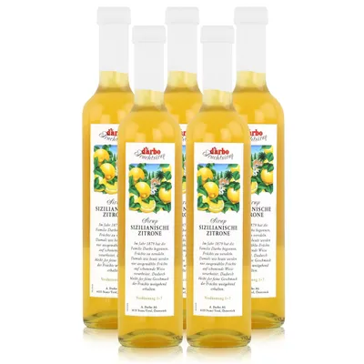 Produktbild von Darbo Sizilianische Zitrone Sirup 500ml - Cocktails Kaffeesirup (5er Pack)