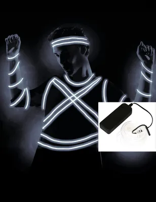Imagen del producto de Guirnalda de luces LED blancas, 5 metros, flexible, para decoración y iluminación en fiestas y disfraces