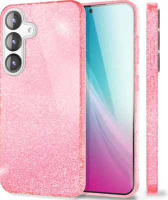Produktbild von NALIA Glitzerhülle für Samsung Galaxy S25 – Funkelnder Glitzer-Look & Grip – SHINEPOP (Silikon Case) – Marke aus Berlin – Zuckerwattenpink