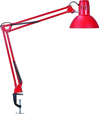 Image de MAUL Lampe de table MAULstudy E27 LED 3.000 K pied à pince rouge